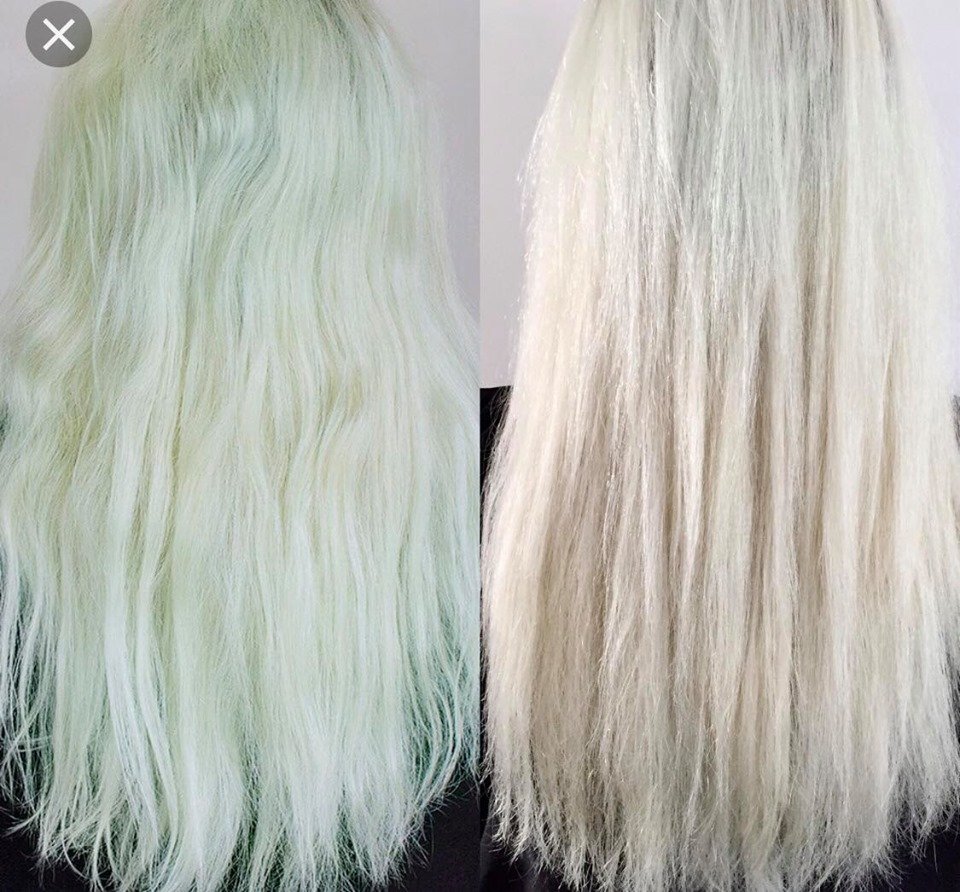 chlorine turned blonde hair green