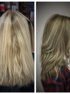 blonde color correction Gore Salon Lauren
